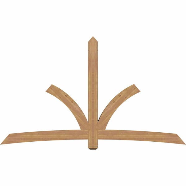 Ekena Millwork Davenport Timber Gable Bracket, Western Red Cedar, 108"W x 63"H x 5 1/2"D x 5 1/2"F, 14/12 Pitch GBW108X63X0606DAV00SWR - main